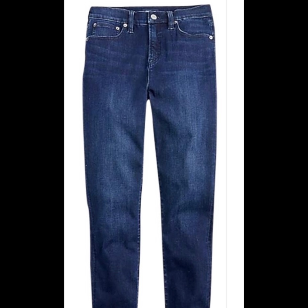 J Crew Petite 28 NEVER WORN Highest Rise Toothpick Tencel Jeans in Deep Sea Wash